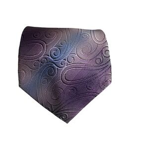 Van Heusen‎ Men's Tie Purple Blue Swirl Pattern Stain Resistant Neckwear 60x3.5"